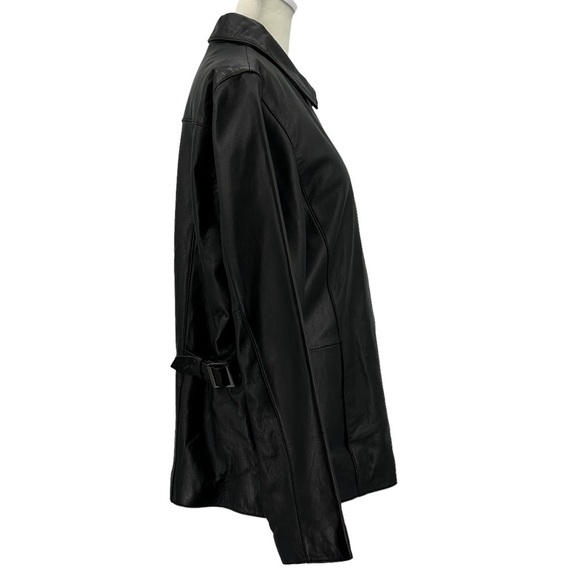 Port Authority Ladies Park Avenue Jacket in Buttery Black Leather Size Large - Picture 5 of 9